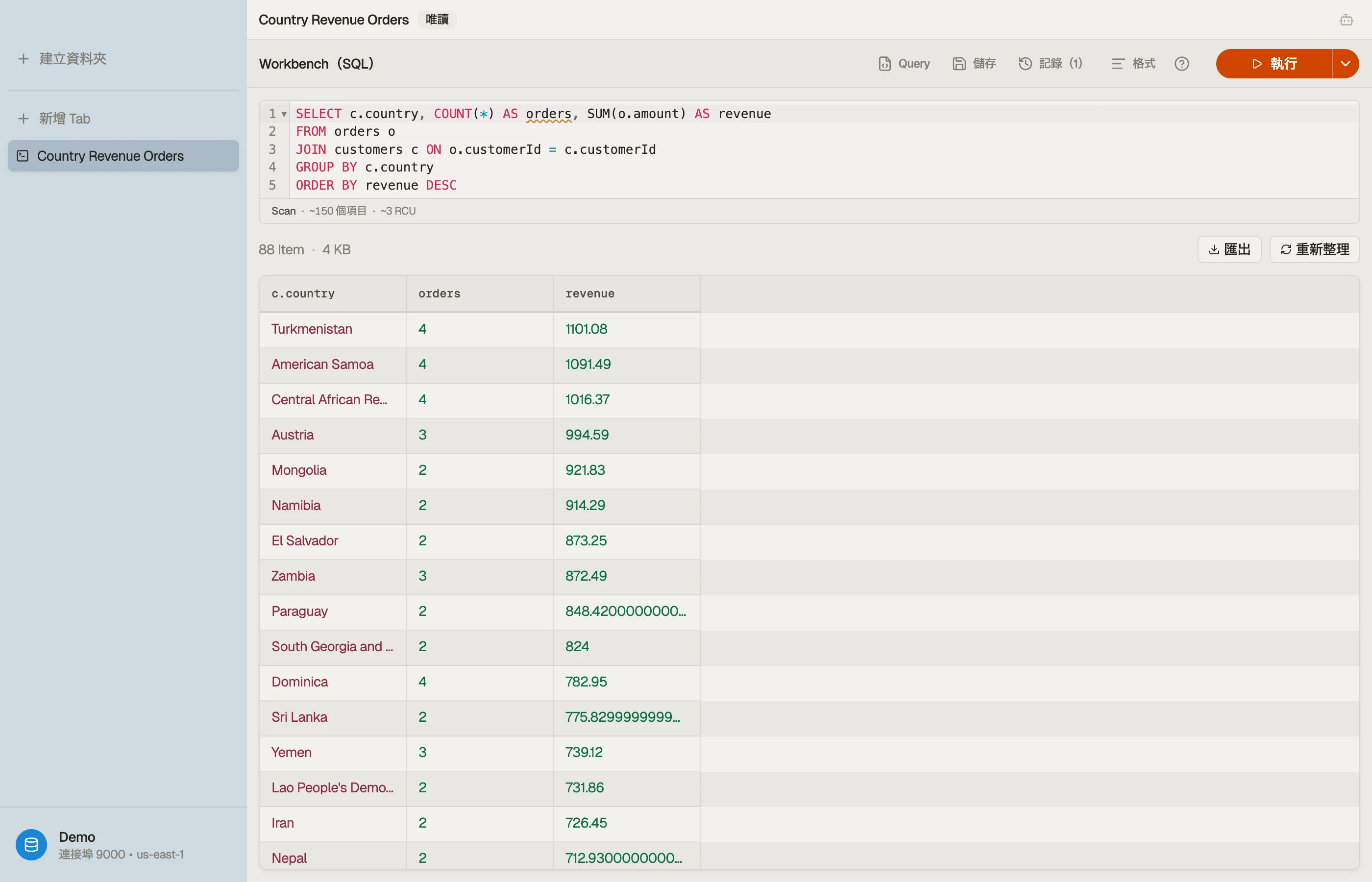 DynoTable SQL Workbench 把帶 GROUP BY 的 JOIN 編譯成 Query 與 Scan 呼叫。